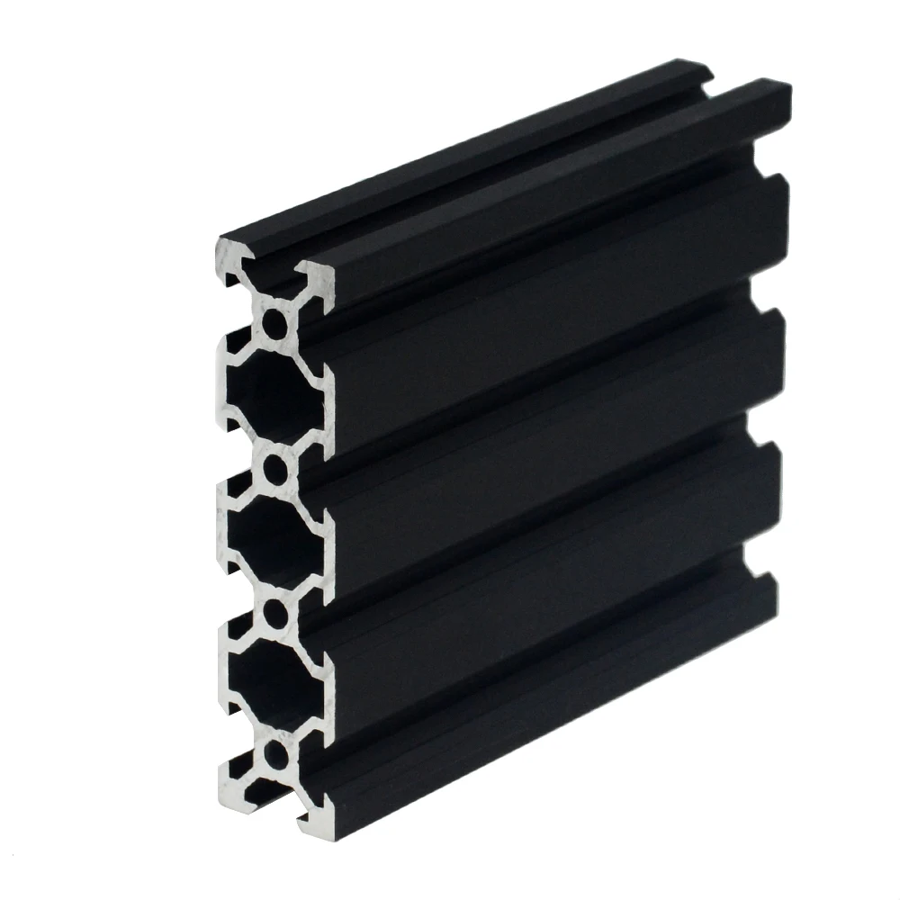 1PC 검정색 2080 V-슬롯 유럽 표준 양극 처리 된 알루미늄 프로파일 압출 CNC 3D 프린터 용 100-800mm 길이 선형 레일