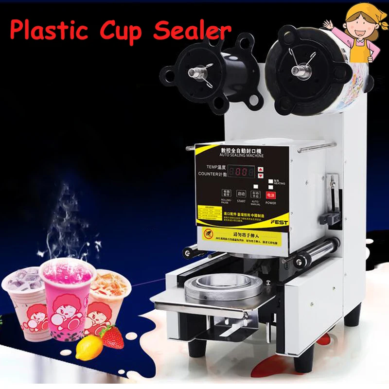 

Automatic Sealing Machine Milk Tea Cup Sealer for Soya-Bean Milk Pearl Tea Shop Commercial Plastic Cup Sealing Machine