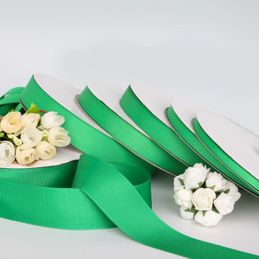 

Green Color 5 Yards/lot Grosgrain Ribbon for Wedding Party Decoration&DIY Gift Wrapping Pick Size 7mm/10mm/15mm/20mm/25mm/38mm