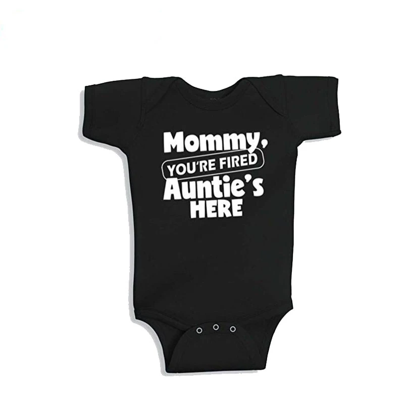 

New Mommy Onesie Cotton Short Sleeve Baby Bodysuit Baby Boys Girls Clothes Funny Auntie Baby Clothing 0-24M