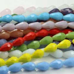 45Pcs/Lot 10x15mm Chinese Crystal Glass Teardrop Beads With Vertical Hole For Needlework Handicraft DIY Making Costume Jewelry