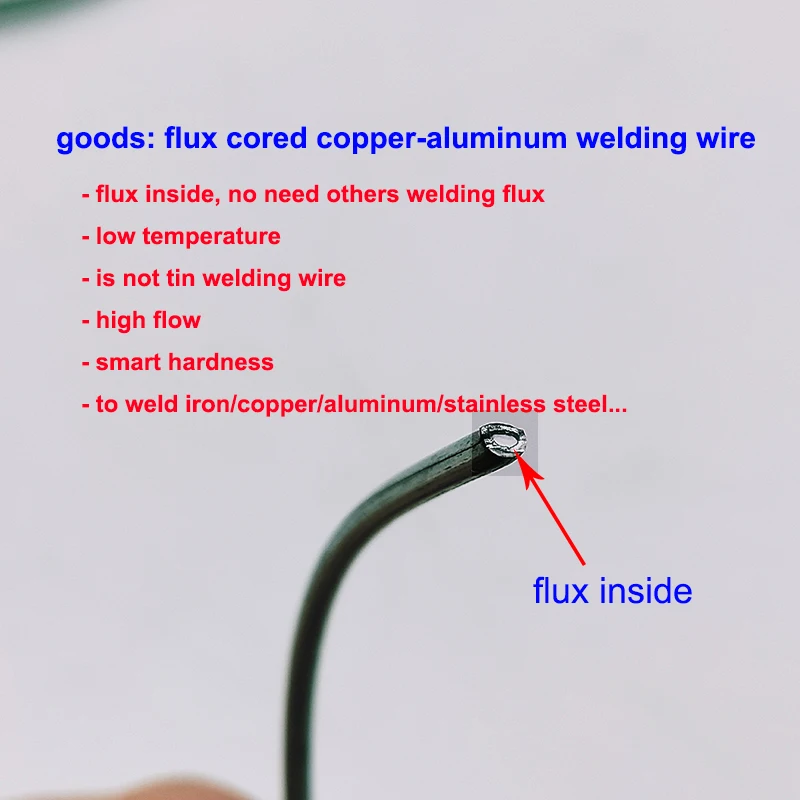 2.00 millimetri * 3m di Rame-alluminio flux animato filo di saldatura a bassa temperatura Cu-Al bacchette per saldatura per aria condizionata