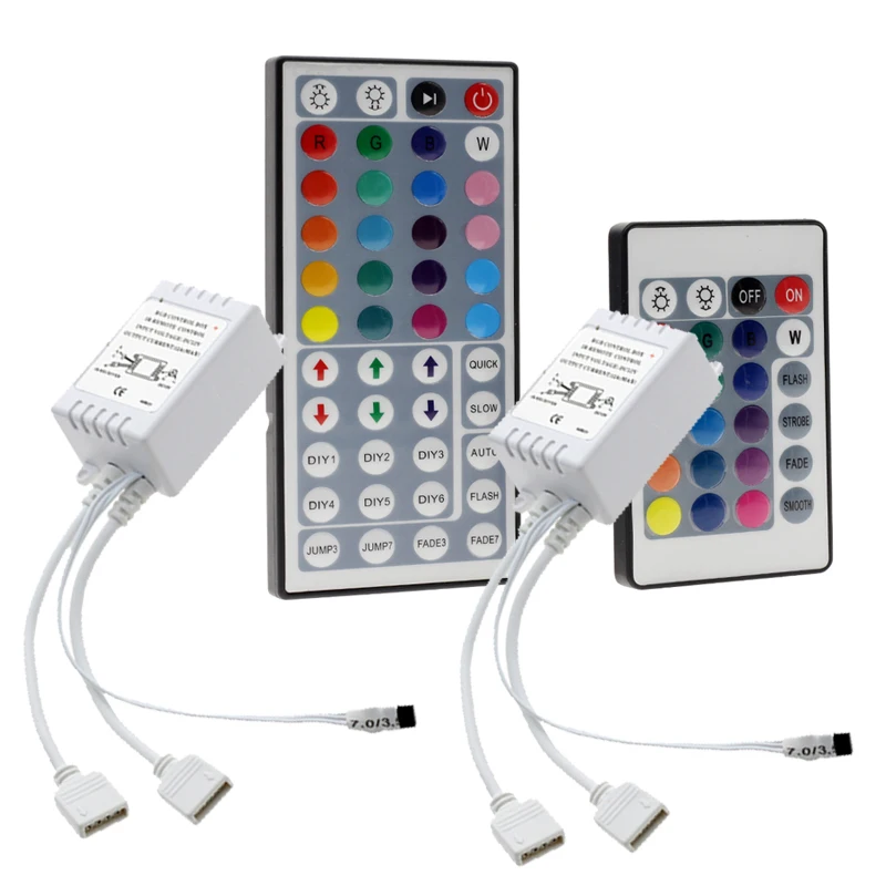 Led Rgb Controller DC12V-24V Dubbele Output 24key 44key Ir Remote Controller Voor 5050 2835 Rgb Led Strip