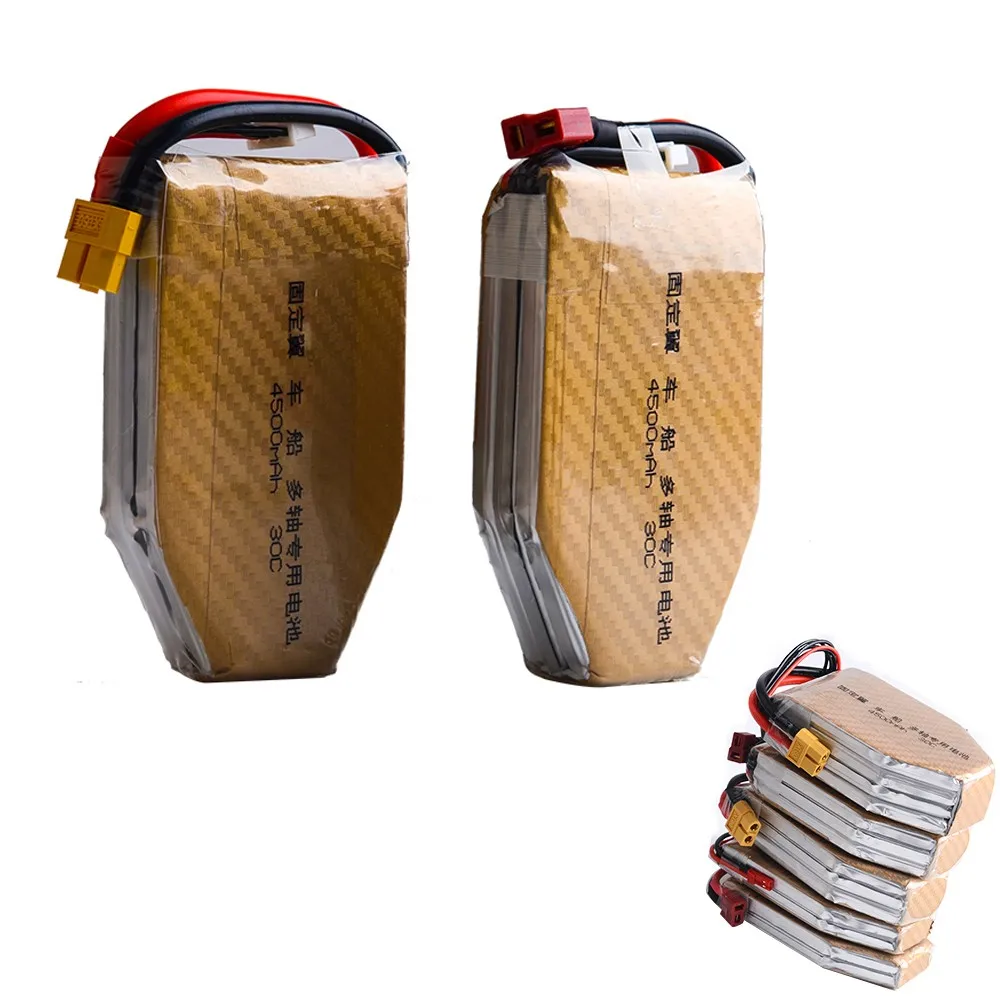 

1pcs High Capacity Lipo Battery 7.4V 11.1V 14.8V 22.2V 4500mAh 30C T plug for RC Quadcopter Rc Drones Car Boat Airplane