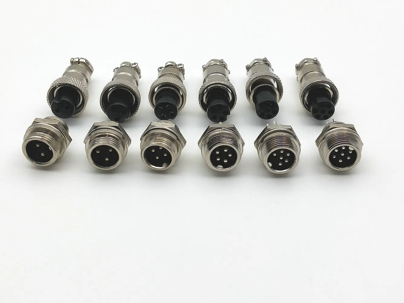 1pair GX12 12mm 2pin 3pin 4Pin 5pin 6pin 7pin 12mm Audio Connector Chassis Mount