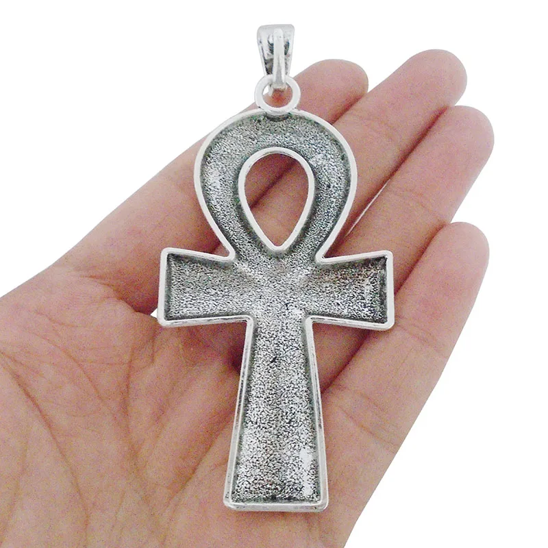 ZXZ 2pcs Large Ankh Egyptian Cross Charms Pendants for Necklace Jewelry Making Findings 80x42mm