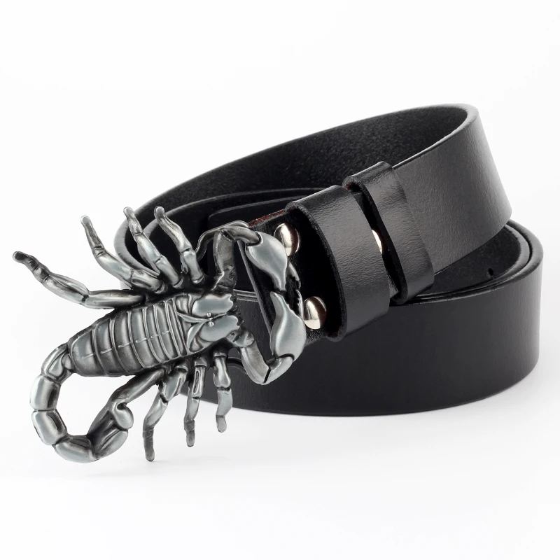 Ceinture de loisirs en cuir avec boucle de scorpion Animal