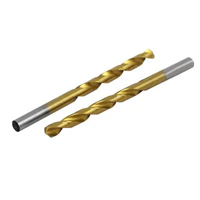 5.6mm Drilling Dia 92mm Long Titanium Plated Straight Shank Twist Drill Bit 10pcs