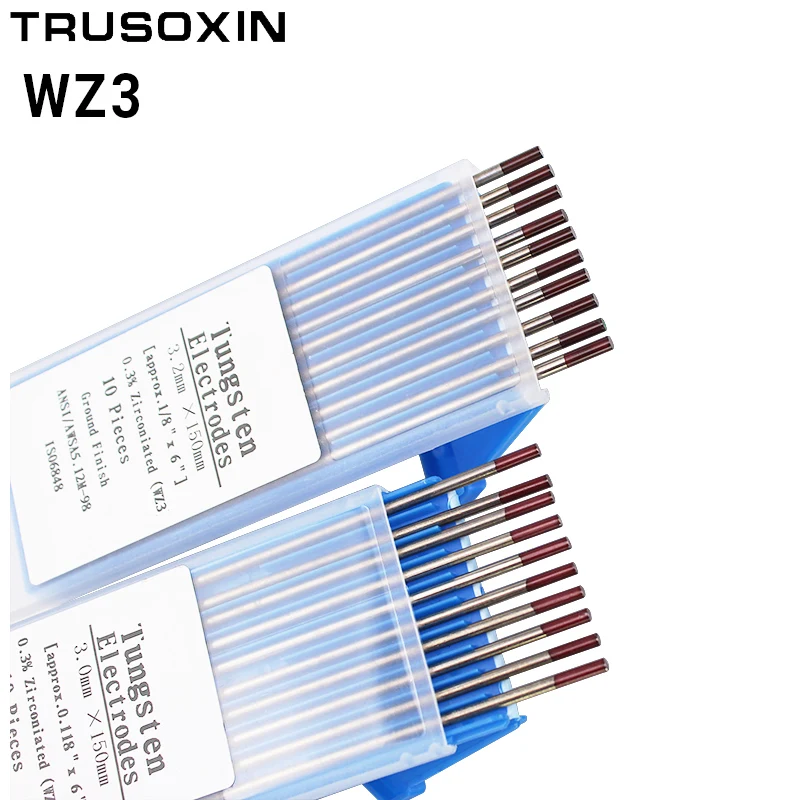 

WZ3 Tungsten Electrode Tig Rod 1.0/1.6/2.0/2.4/3.0/3.2/4.0MMx150mm(6")Brown Head 0.3% Zirconiated Tungsten Electrode Welding Rod