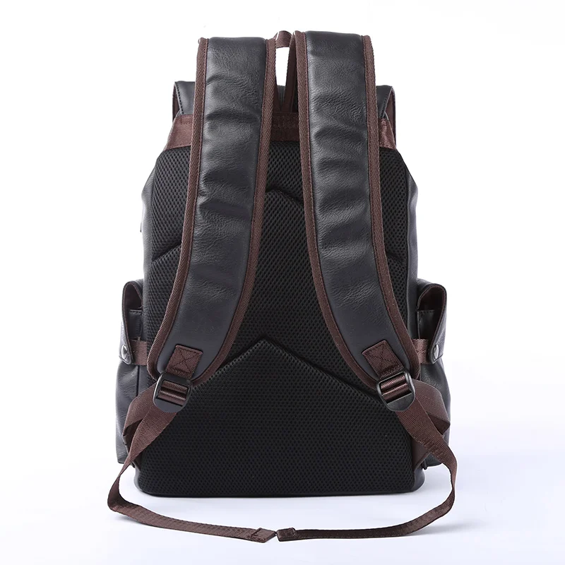 MOYYI Famous Brand School Style Leather Backpack Bag For College Simple Design Men Waterproof Casual Daypacks Mochila 2021