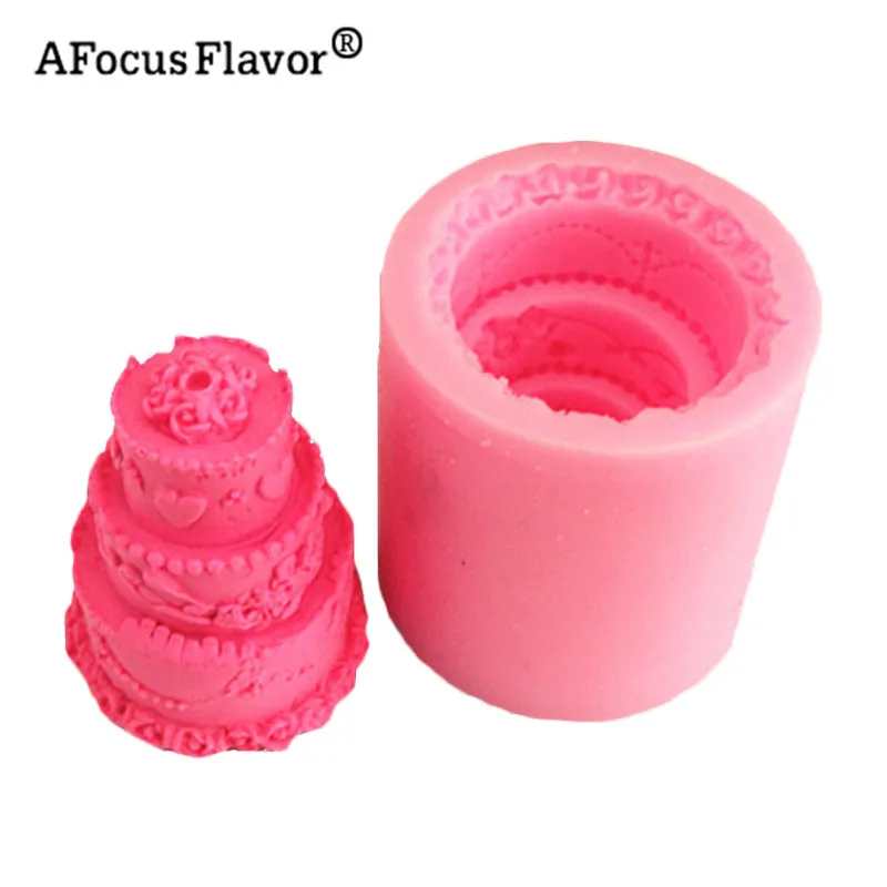 DIY 3-layer Cake Candle Silicone Mold Soap 3D Soap Mold Candle Making Mold Craft Jewelry Decorative Baking 1 Pc