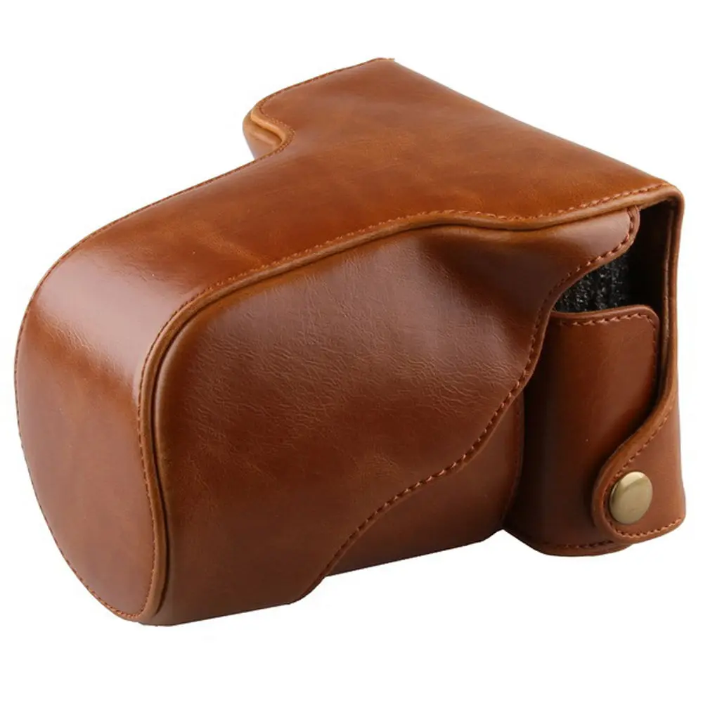 Brown Color Camera Bag Leather Case Pouch Cover For FujiFilm Fuji X-M1 X-A1 XM1 XA1 16-50mm Lens