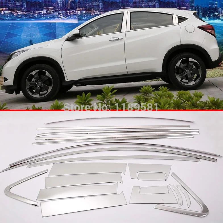 

For Honda VEZEL 2014 2015 2016 Stainless Steel All window Frame trim Car Accessories Stickers