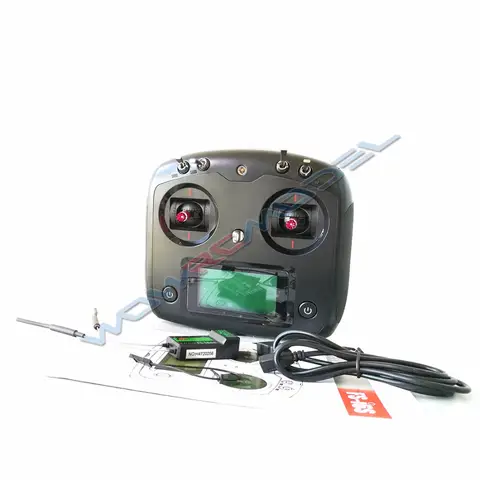 Schwarzer FS-I6S FS I6S Flysky 10CH 2,4G RC Quadcopter Sender Controller mit Empfänger FS-iA6B oder FS-IA10B und Wechselmodus Geschenk