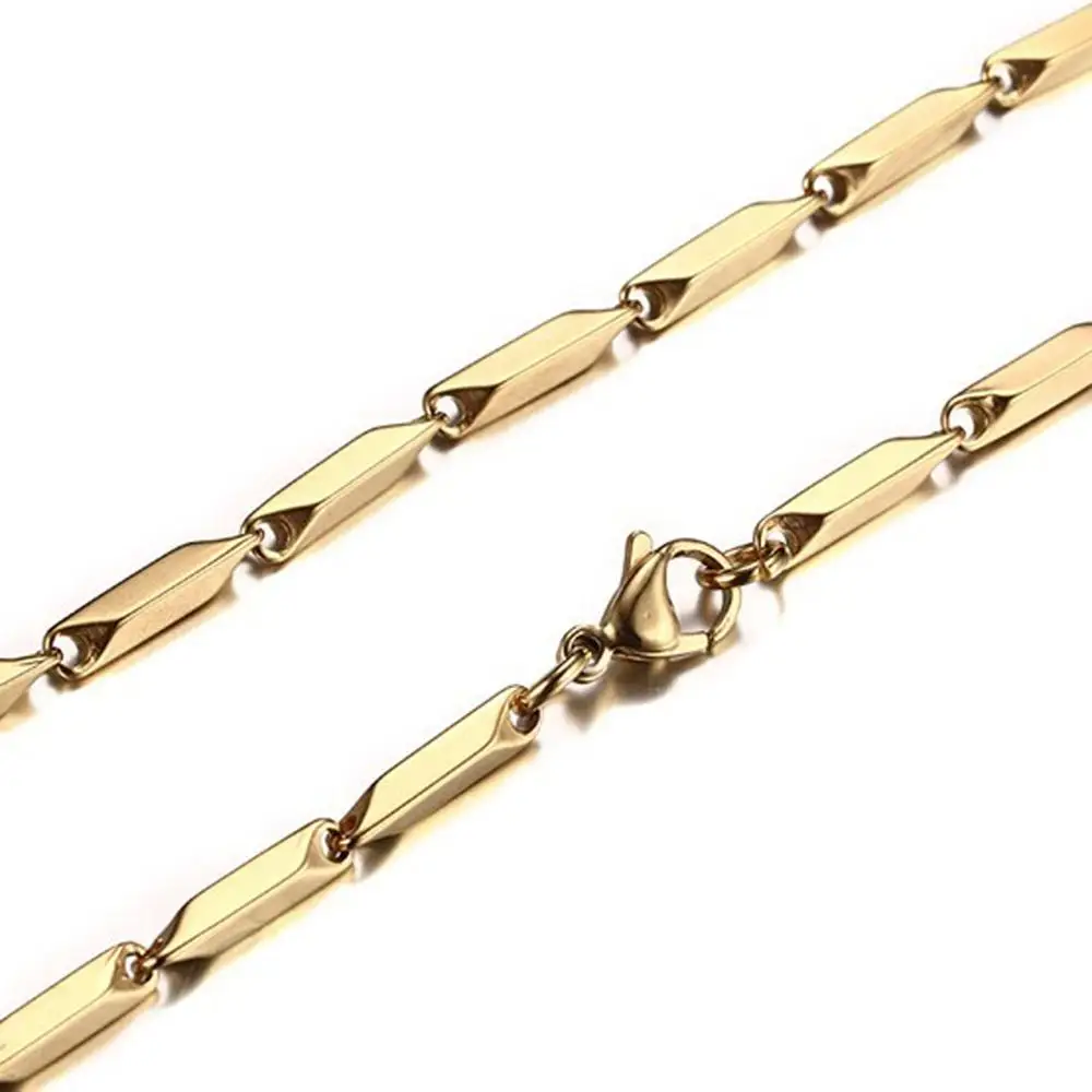 Fashion high-end new necklace melon chain gold color stainless steel chain men and women fashion necklace hot sale 1/2/3/4/5/6mm