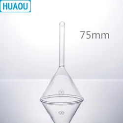 HUAOU 75mm Funnel Short Stem 60 Degree Angle Borosilicate 3.3 Glass Laboratory Chemistry Equipment