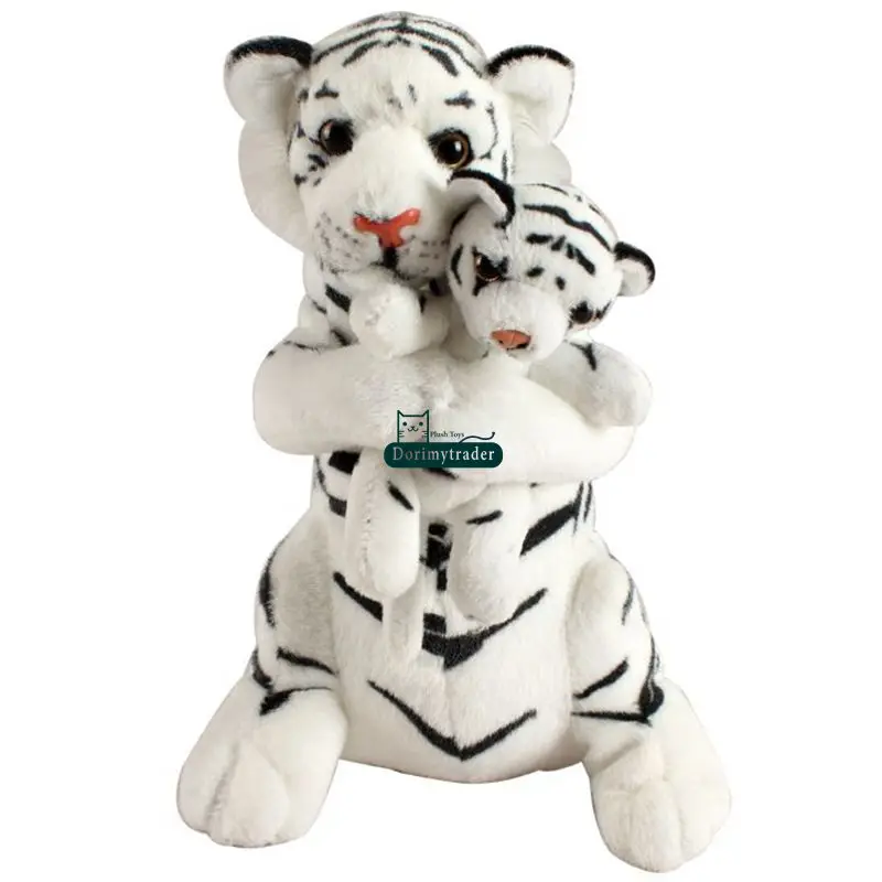 48 cm Heiße Große Weiche Plüsch Simulierte Tier Tiger Plüsch Puppe 19'' Gefüllte Cartoon Mama und Kinder Tiger Spielzeug baby Geschenk