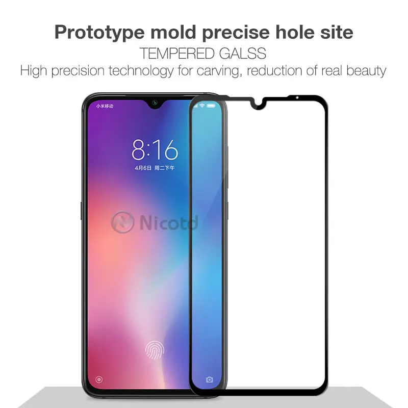 Tempered Glass For Xiaomi Mi 9 Mi8 SE 8lite 9H Screen Protector For Xiomi A3 A2 lite REDMI Note 7 8 Full Glass Film Pocophone F1