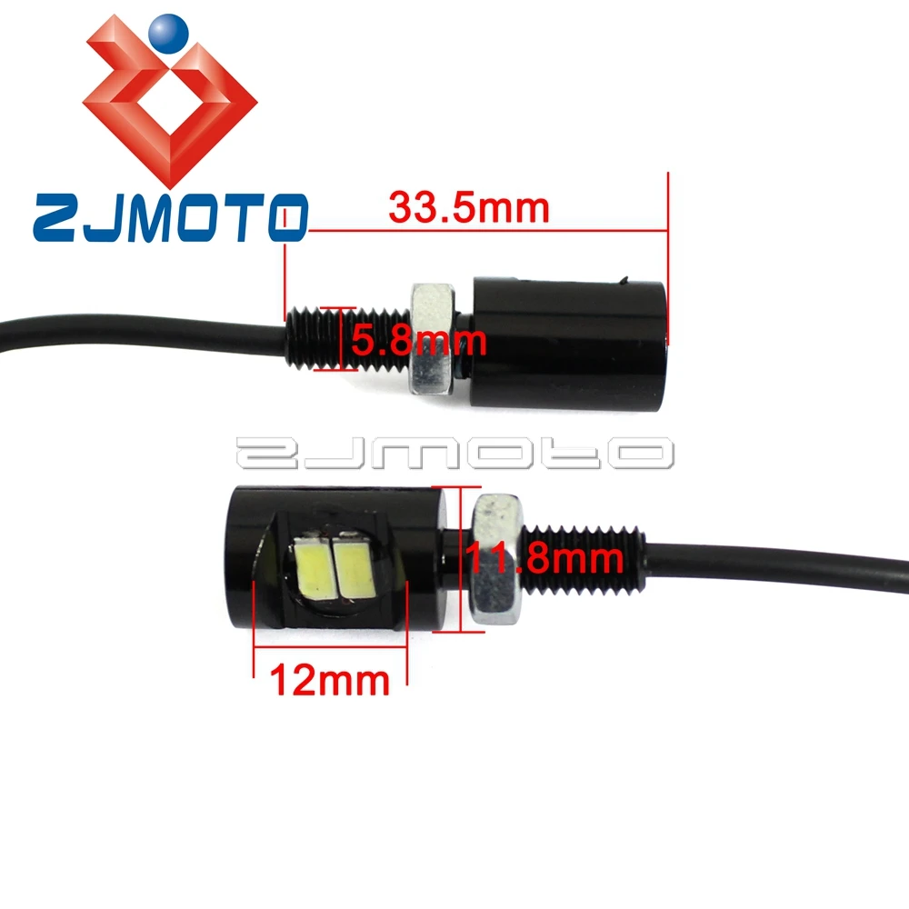 ZJMOTO 2x Motorcycle LED Number Plate Light Car Trunk License Number Plate Light