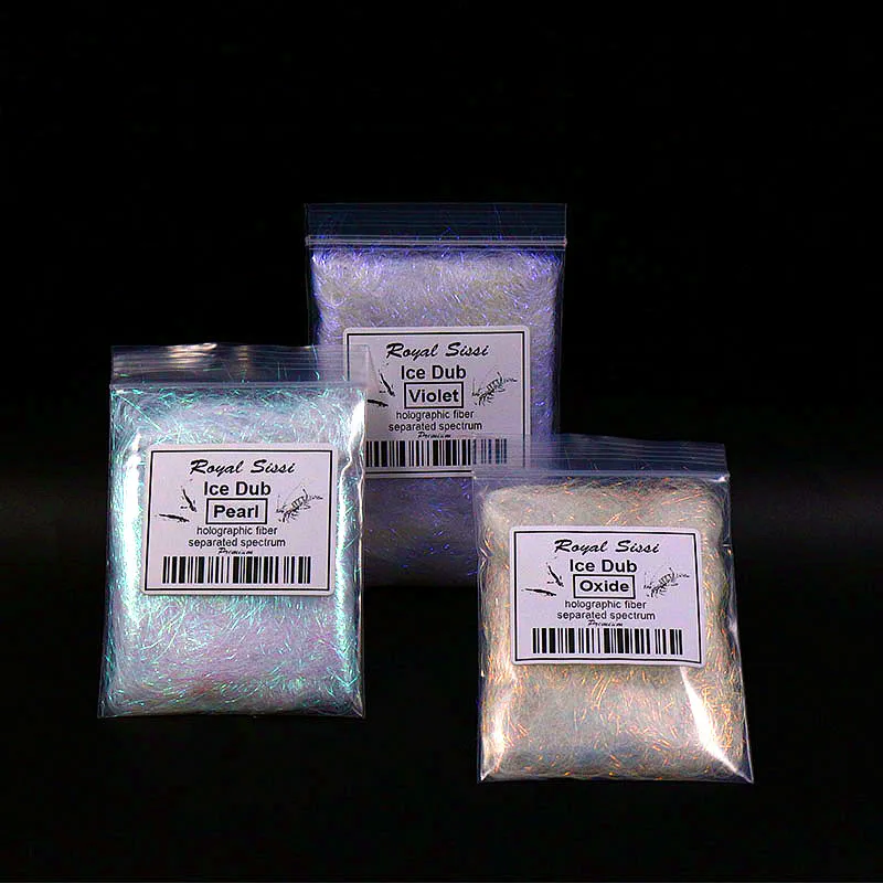 New 3bags Spectrum Fly tying Ice Dub 3styles laminated prism ice dubbing holographic synthetic pearlescent fibers ice body hair