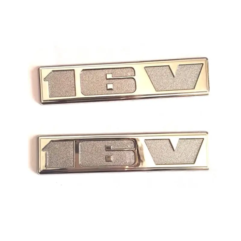 Pegatinas de plástico para coche, insignias de emblemas, 16V