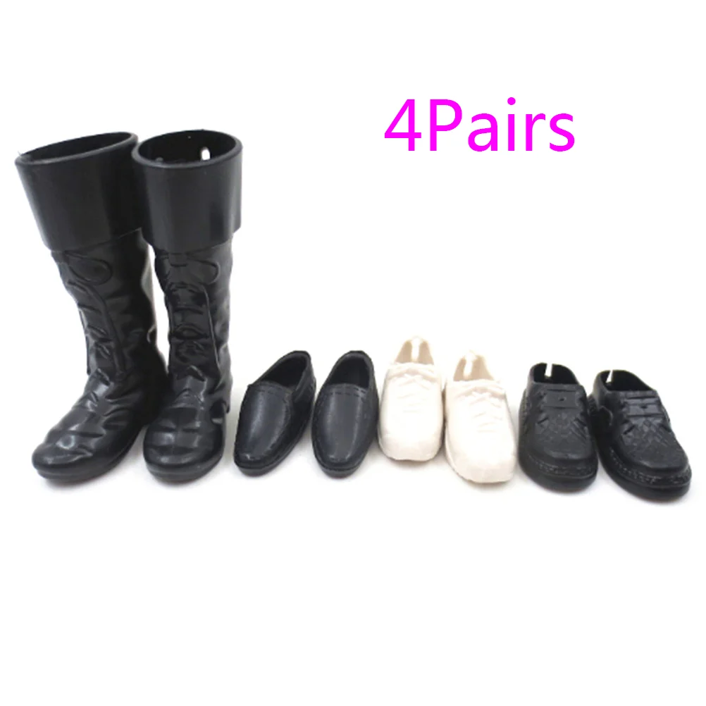 4 Pairs Clothes Accessories Dress Up For Friend Dolls Shoes Sneakers Knee High Boots For Doll Boyfriend for Ken