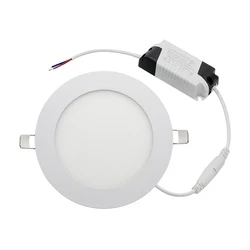 Lâmpada redonda embutida de led, formato regulável, de 3w, 6w, 9w, 12w, 15w, 25w, para teto, 85-265v, smd 2835, com driver