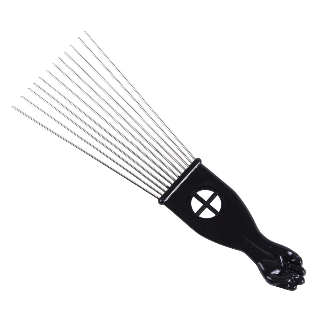 Salon Use Black Metal African American Pick Comb Hair Combs Afro Hair Comb For Hairdressing Styling Tool