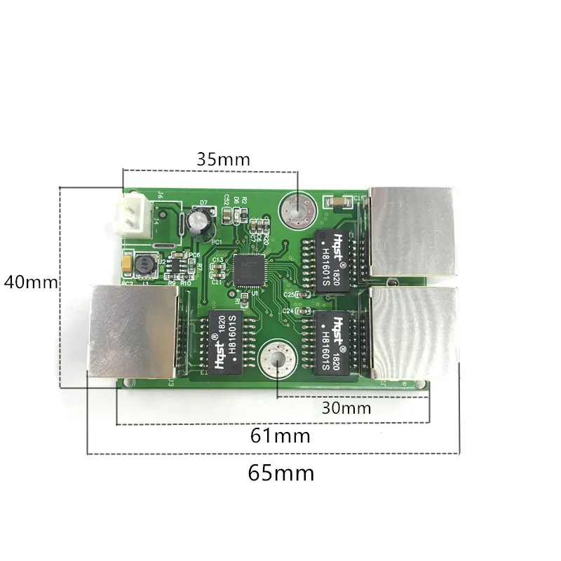 Giá rẻ Dây mạng Hộp chuyển đổi dữ liệu khoảng cách nối dài Mini Ethernet 3 cổng 10/100 Mbps Với RJ45 đèn Mô đun