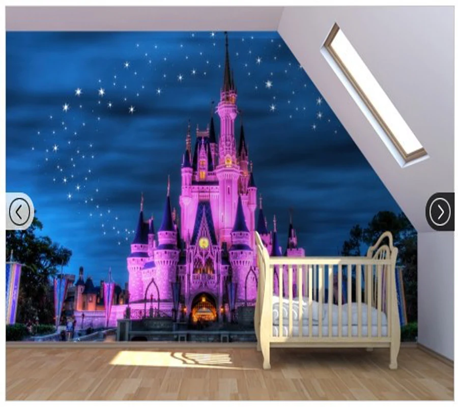 

Custom children wall paper fairy tale castle murals for children's bedroom wall wallpaper background 3D PVC vinyl wallpaper