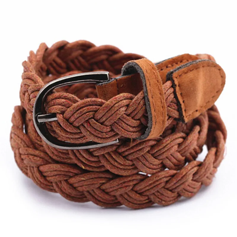 Women Fashion Elastic Cinch Belt  Wide Stretch Waist Band Hemp Rope Braid Belt