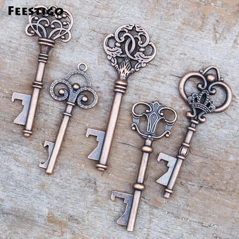 50Pcs/Lot Wedding Favors Antique Key Bottle Openers Wedding Favors for Guests Rustic DIY Wedding Souvenir