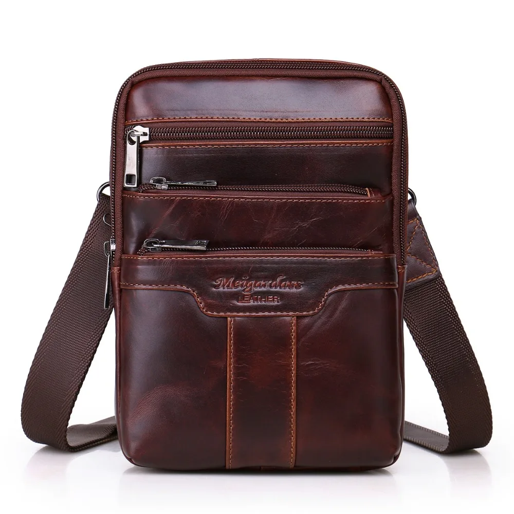 MEIGARDASS Genuine Leather Messenger bags for men Shoulder Bag male Travel Chest Pack male ipad Handbag Crossbody bag Tote Purse