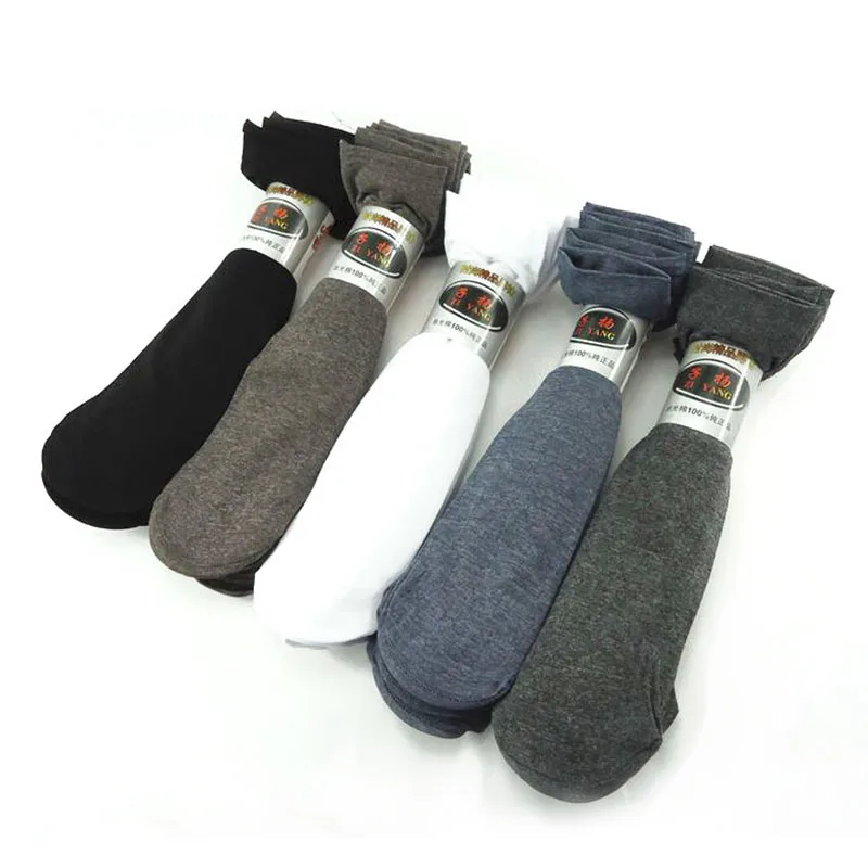 Chaussettes courtes en coton mercerisé pour hommes, 10 paires, été, respirantes, durables, décontractées, couleur unie