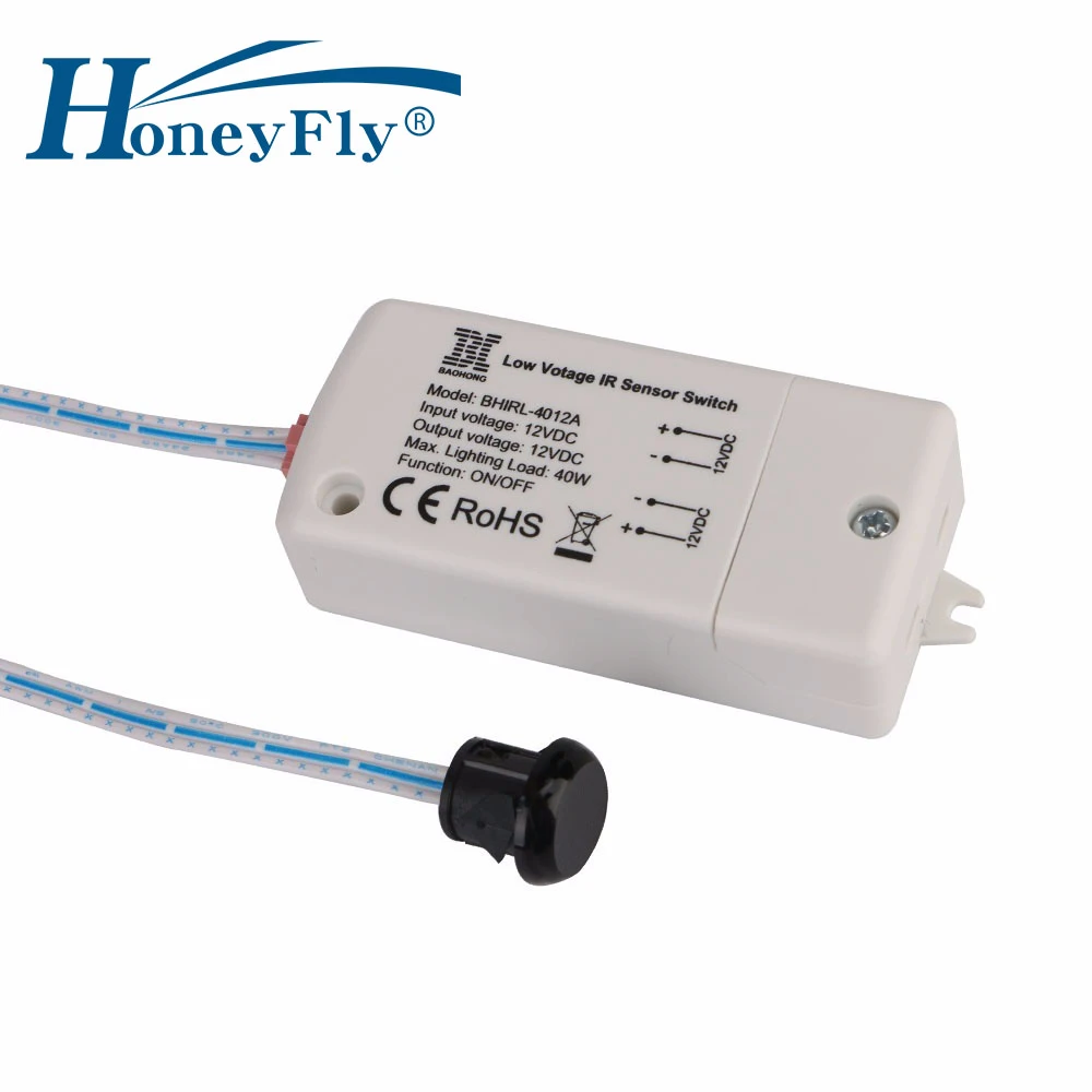 HoneyFly NEW LED DC 12V IR Sensor Switch 40W  Infrared Light Switch For LED Lamps LED Strips Motion Sensor Have Wave 5-8CM  CE