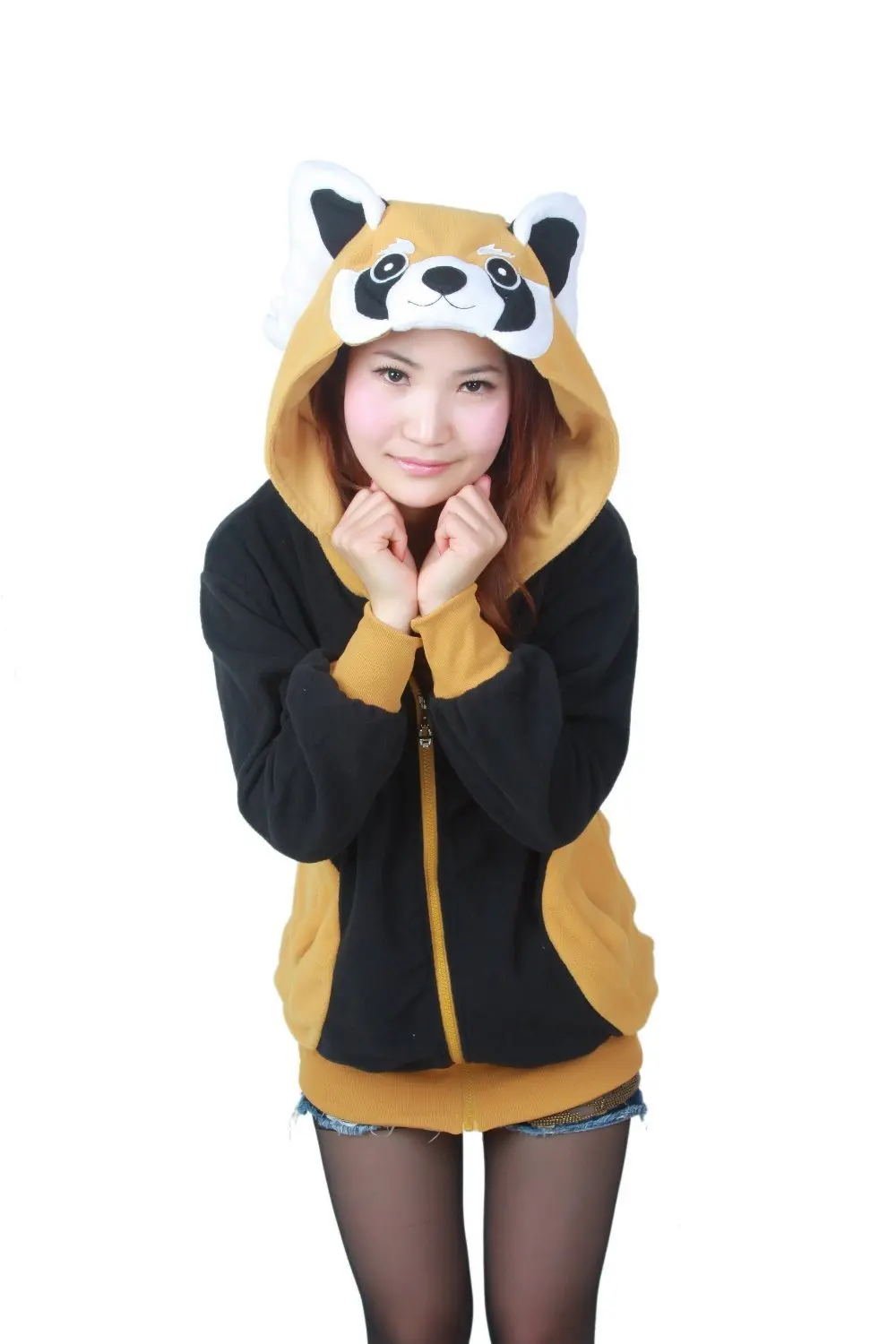 

Women's Cute Cartoon Raccoon Hoodie Outerwear Jacket Sweatshirt