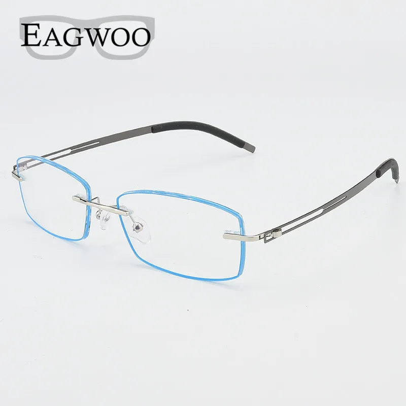 

Men Rimless MR-8 Prescription Eyeglassses Rimless Reading Myopia Progressive Photochromic Glasses Spectacle 25001