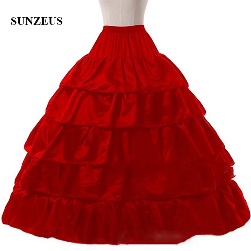 

Hot Sale 4 Hoops Ball Gown Petticoats For Wedding Dress Wedding Skirt Accessories Slip Bridal Petticoats Layers Ruffles S21