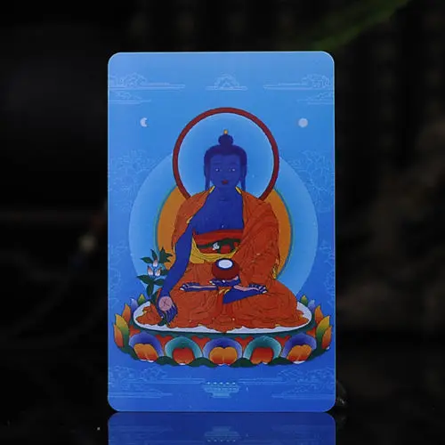 Collection Tibetan Buddhism Exquisite Painting Amulet Thangka Pharmacist Medicine Buddha Safe And Good Luck Card Gift