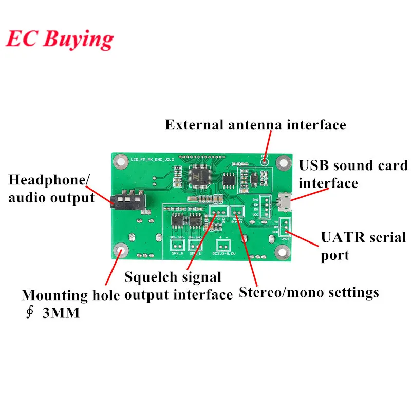 DSP PLL Digital Stereo FM Radio Receiver Transmitter Module 87-108MHz With Serial Control Frequency Range 50Hz-18KHz Wireless