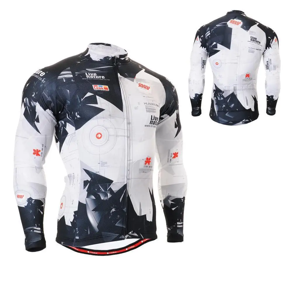 Men`s Long Sleeve Cycling Jersey 1701 Quick Dry Full Zipper MTB Road Bike Clothing Technial Polyester Graphic Bicycle Cycle Gear