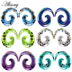 2PCS Acrylic Ear Spiral Plugs Earring Gauges Punk Acrylic Taper Expander Plug Tunnel Piercings Stretcher Kits Body JewelryRing