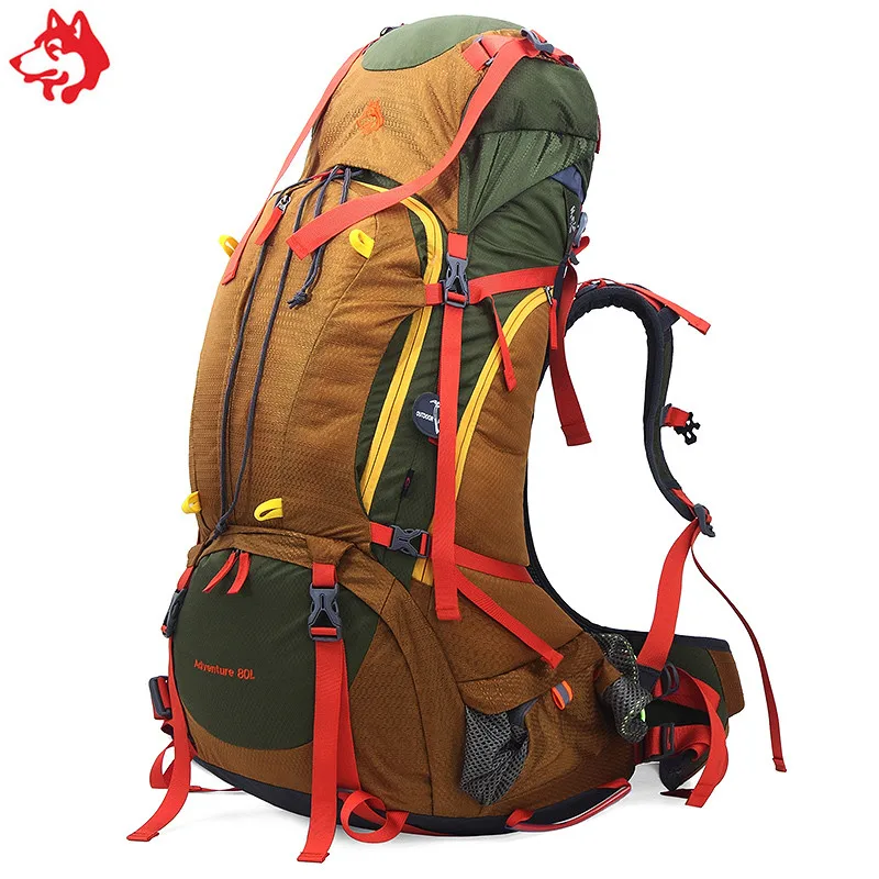 Yiwu 80L new outdoor camping hiking sports travelling bag professional heavy mountaineering bag waterproof trekking  backpack