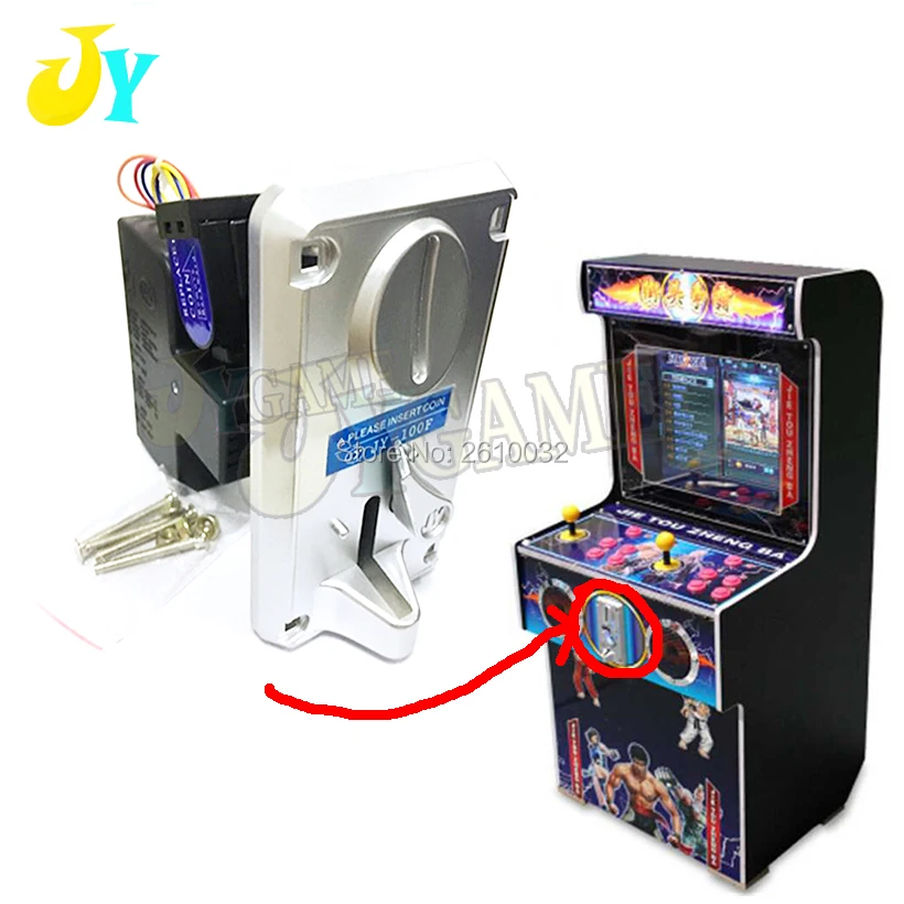 Plastic Panel Advanced Front Entry CPU JY-100F Coin Selector Coin Acceptor Arcade Games Coin  For Vending Machine