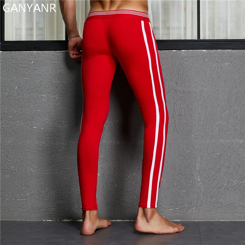 Ganyanr Sport Leggings Running Calzamaglia Uomini di Pallacanestro Pantaloni di Compressione di Fitness Athletic Gym Jogging Sexy di Inverno Del