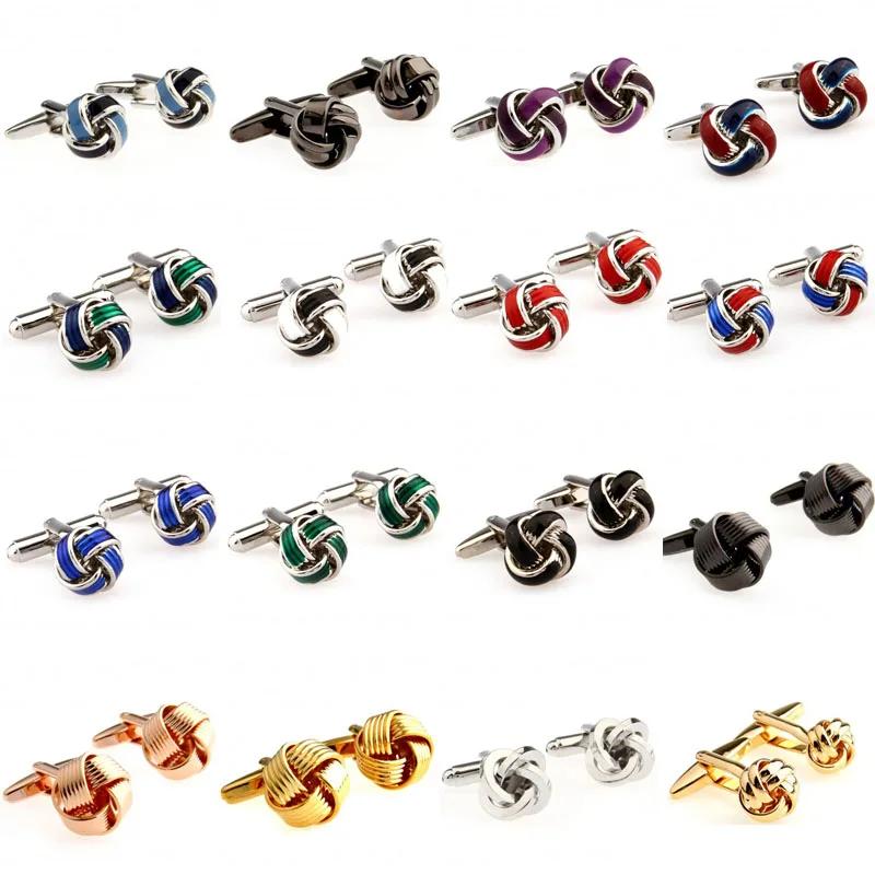 Imagen: Gemelos esmaltados con nudos de Metal, 31 diseños más populares, envío gratis