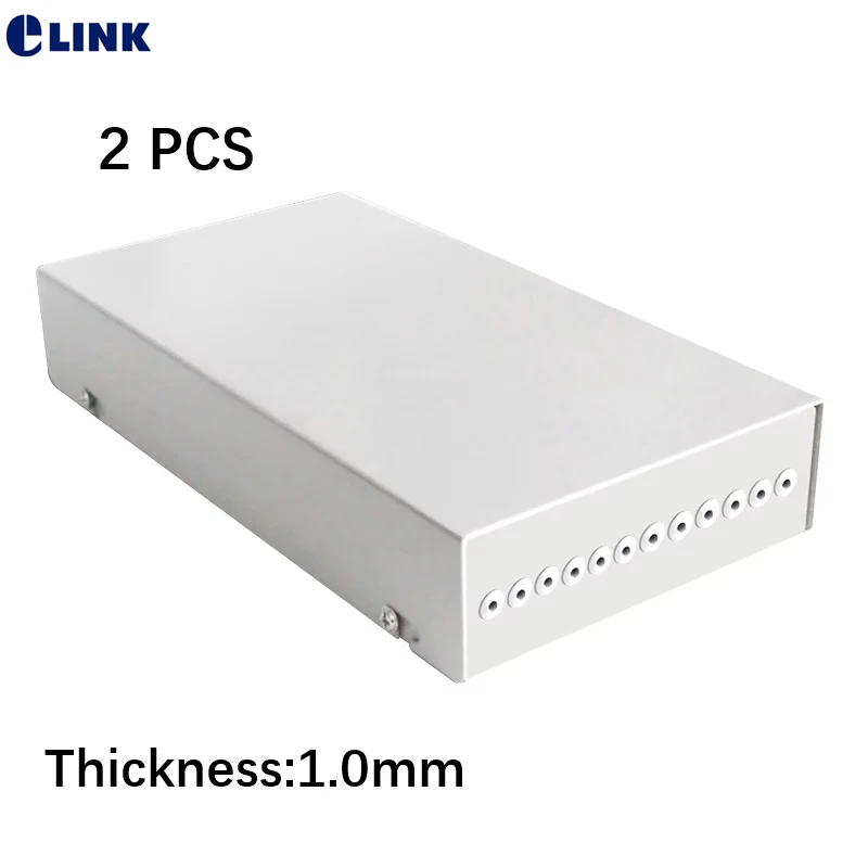 12 core FTTH box 1.0mm thickness fiber optic termination box for pigtails out directly optical splice box cold steel metal 2PCS