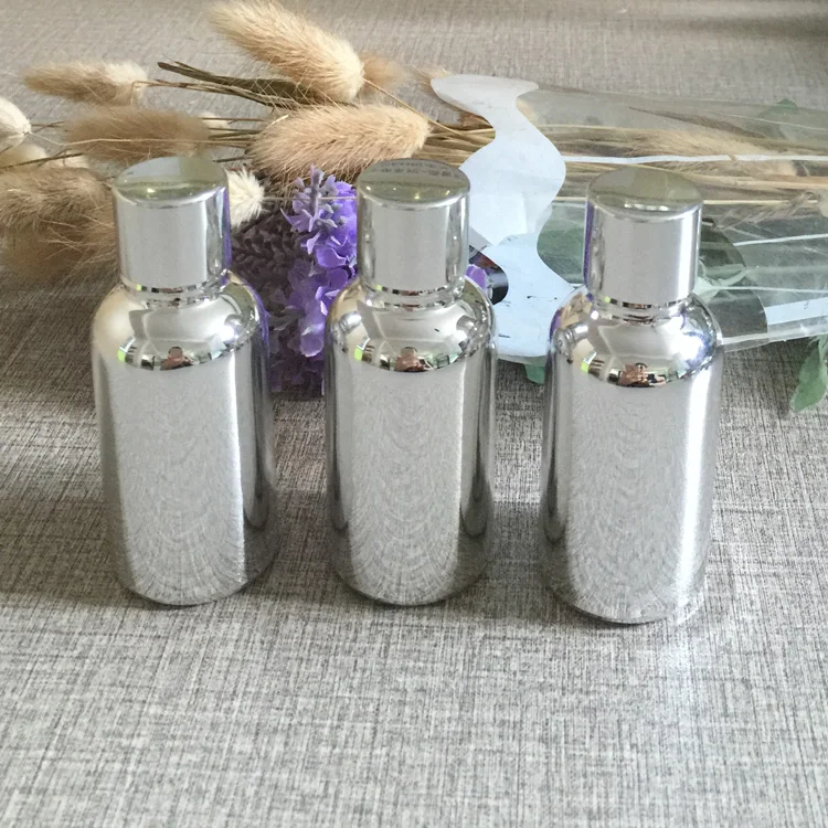 

50pieces/lot 30ml High temperature silver plated dropper bottle,glass 1oz dropper container,30ml essentical oil bottle wholesale