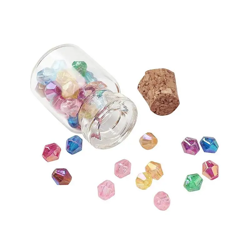 20pcs Mini Beads Containers Glass Jar Wishing Bottles Hanging Decoration Wish Prayer Box Gift Present with Stopper 16x22mm