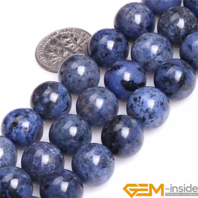 4/6/8/10/12mm A Grade Natural Dumortierite Stone Gem Stone Semi Precious Dark Blue Round Beads Loose Bead For Jewelry Making 15\